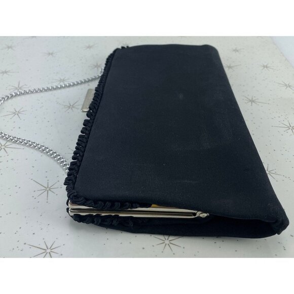 Vintage 50s black purse, La Marquise clutch, Mid Century, formal event - Picture 4 of 10